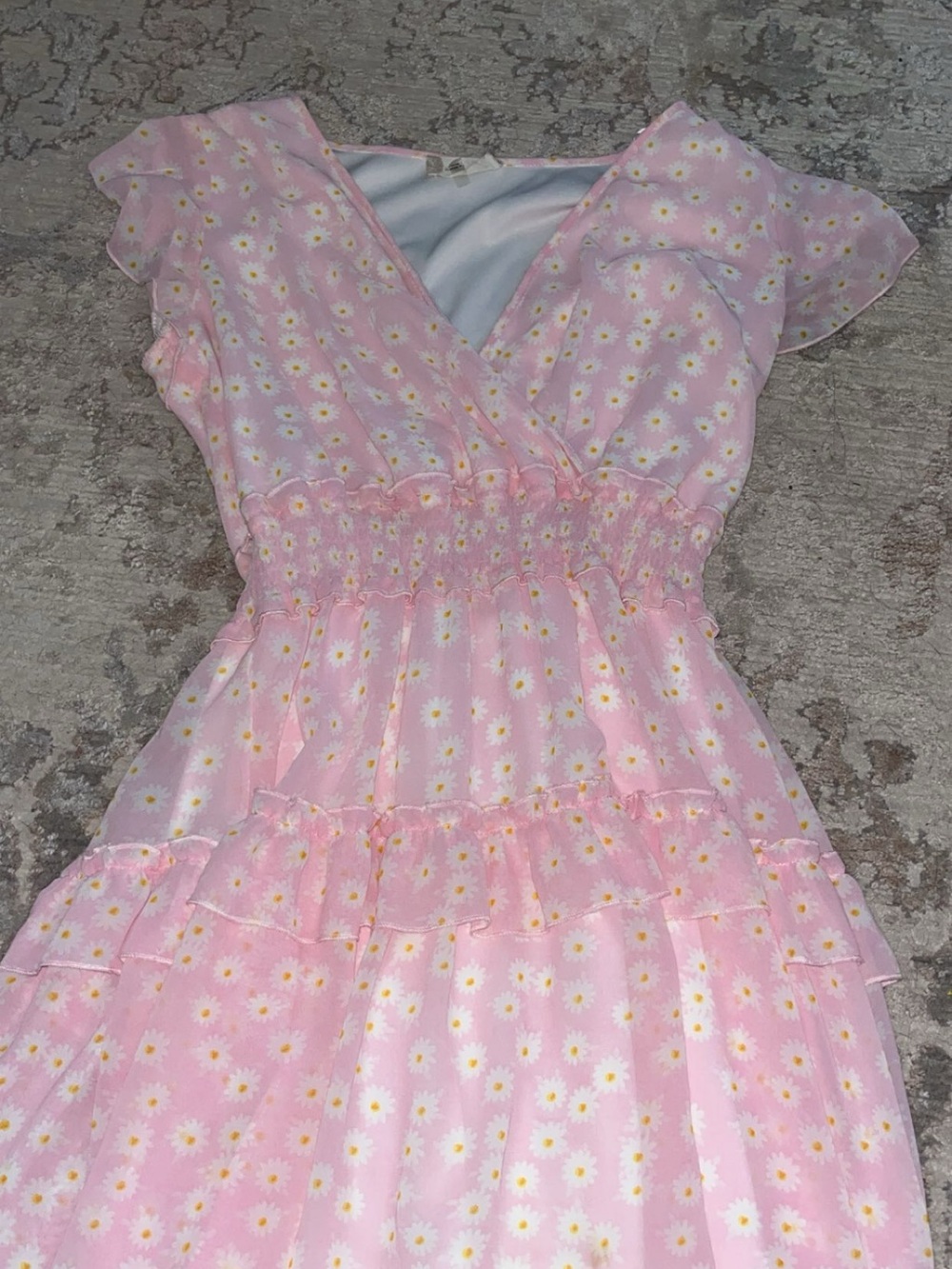 Altar'd State Pink Daisy Print Wrap Dress